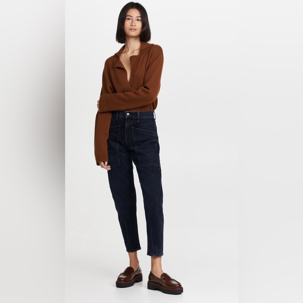 Veronica Beard Charlie Barrel straight leg jeans in dark ink NWT